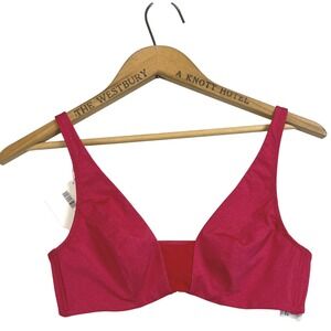 Wolford Juventas Beach Tanga Swim Top Rubino Red B Cup Satin Adjustable Straps